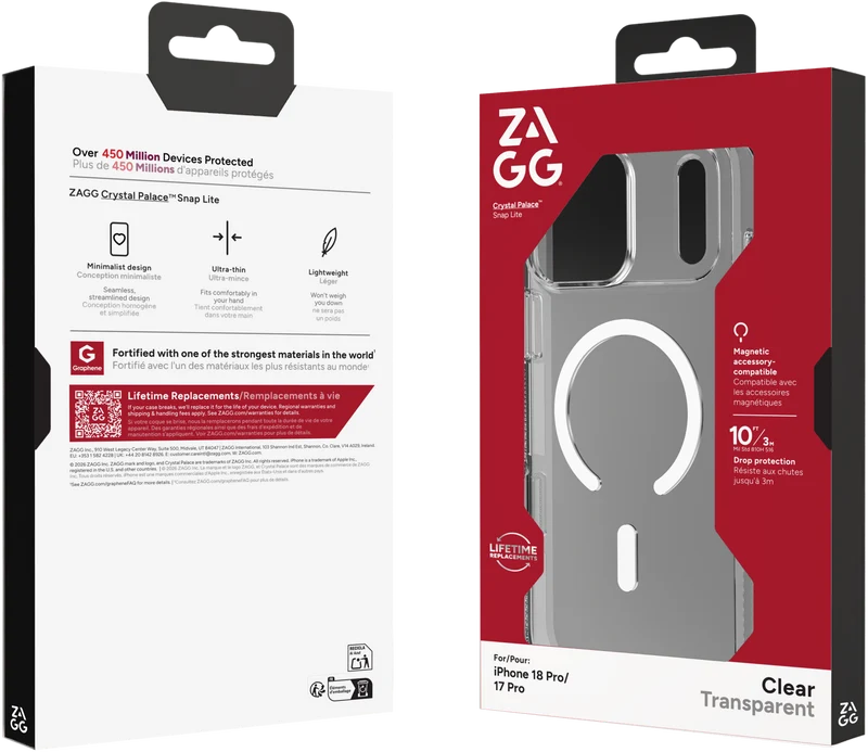 ZAGG Crystal Palace Snap Case iPhone 18 Pro Max Clear