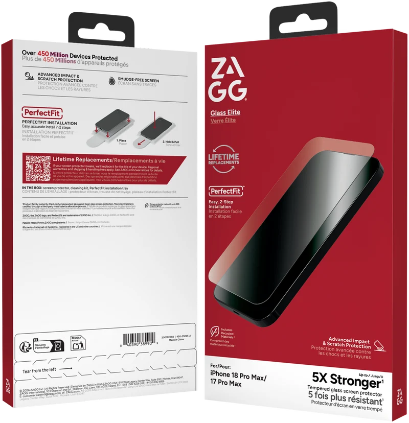 ZAGG Invshield Glass Elite Screen Protector iPhone 18 Pro Max