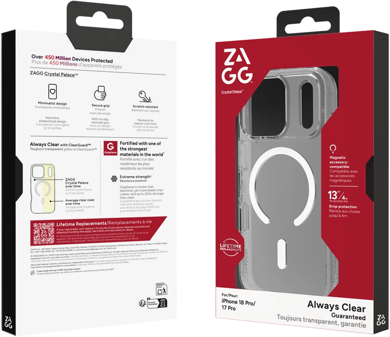 ZAGG Crystal Palace Snap Case iPhone 18 Pro Clear