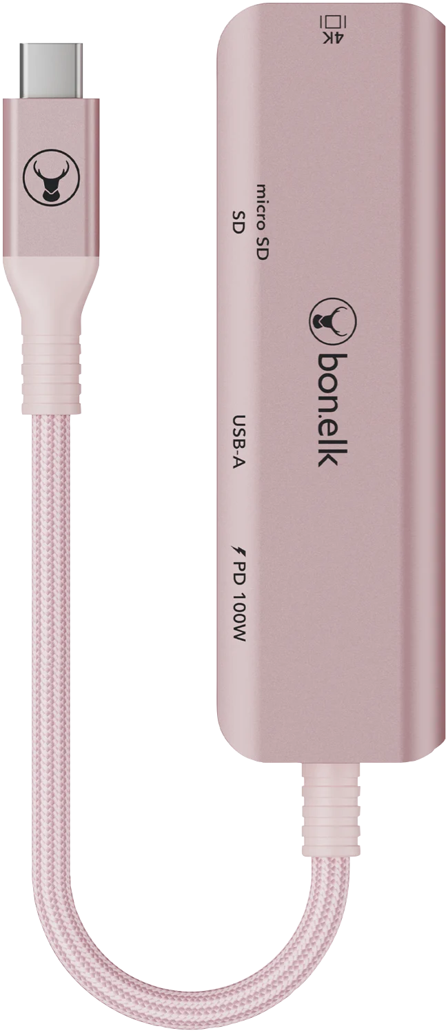 Bonelk Long-Life USB-C 5in1 Multiport Hub (Blush)