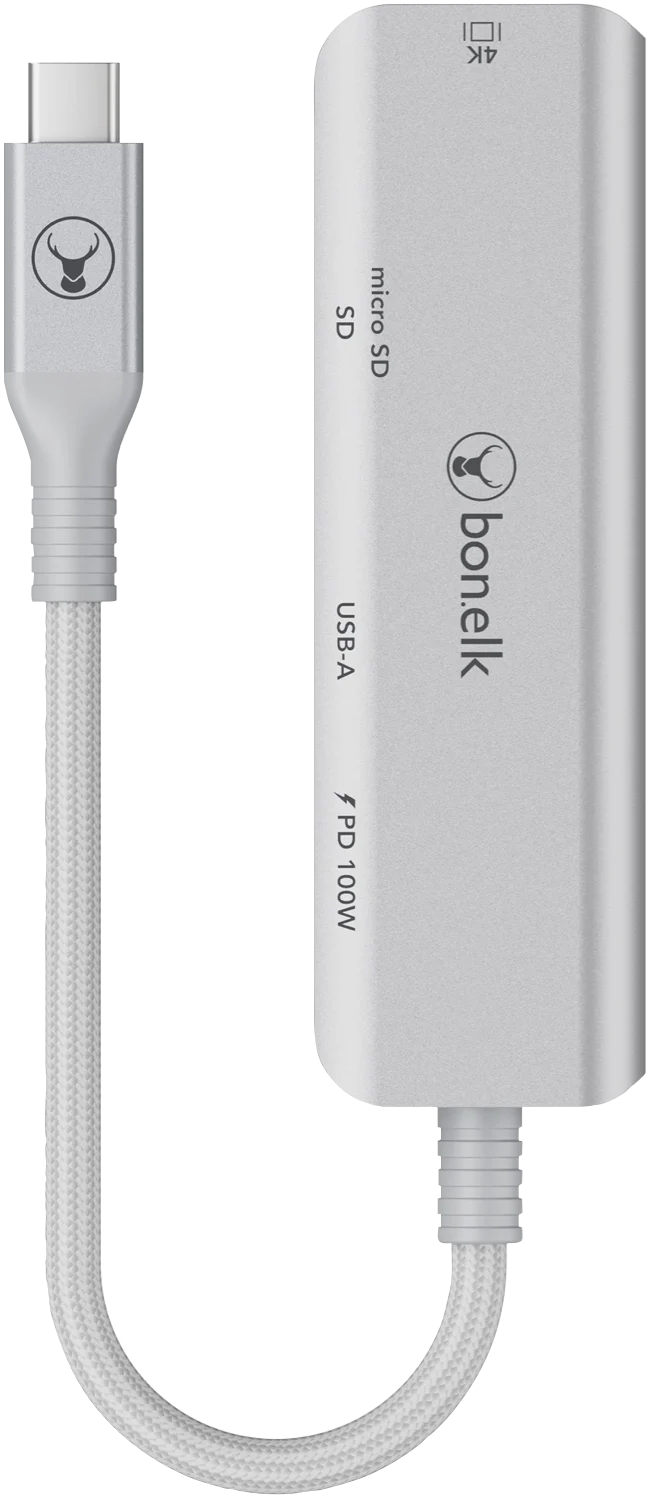 Bonelk Long-Life USB-C 5in1 Multiport Hub (Silver)
