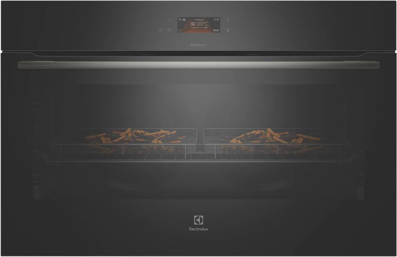 Electrolux 90cm Pyrolytic Oven with SteamBake, 17 Functions, Airfry Plus, Black
