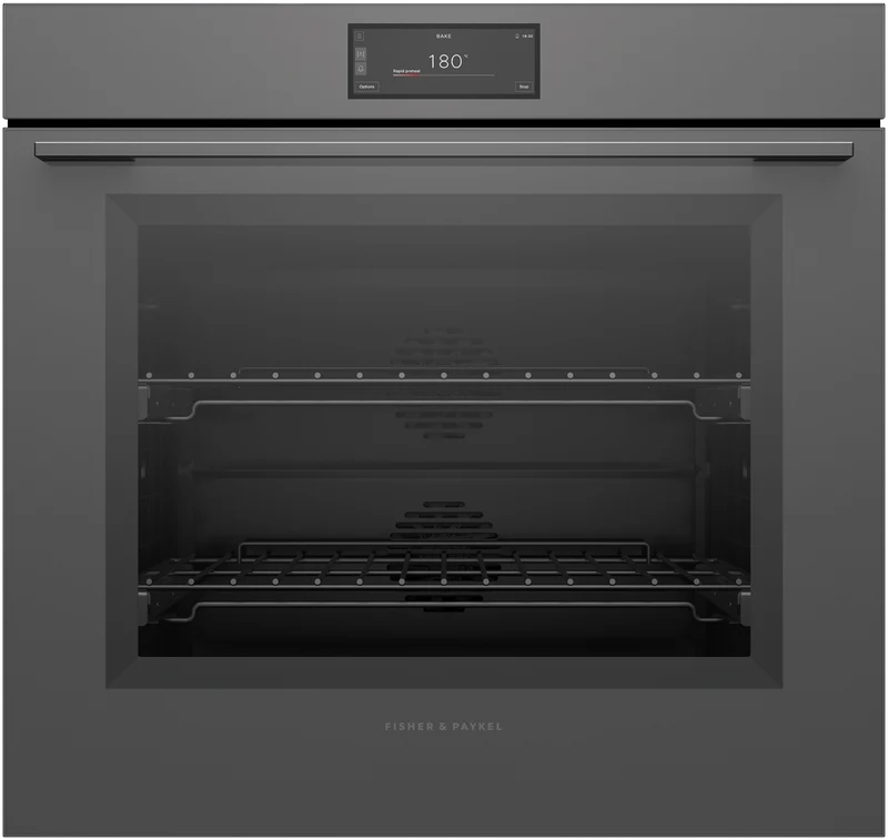 Fisher & Paykel Series 9 Minimal 76cm Pyrolytic Oven, Grey Glass