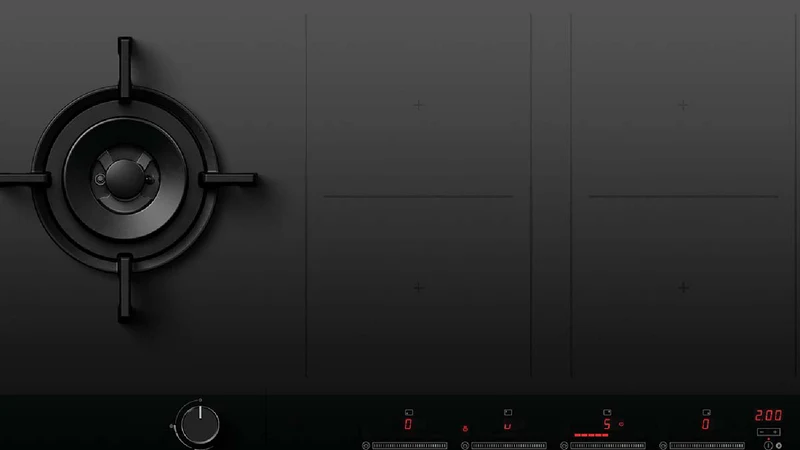 Fisher & Paykel 60cm Series 9 1 Burner + 2 Zone Hybrid Cooktop, 2 SmartZones, Natural Gas