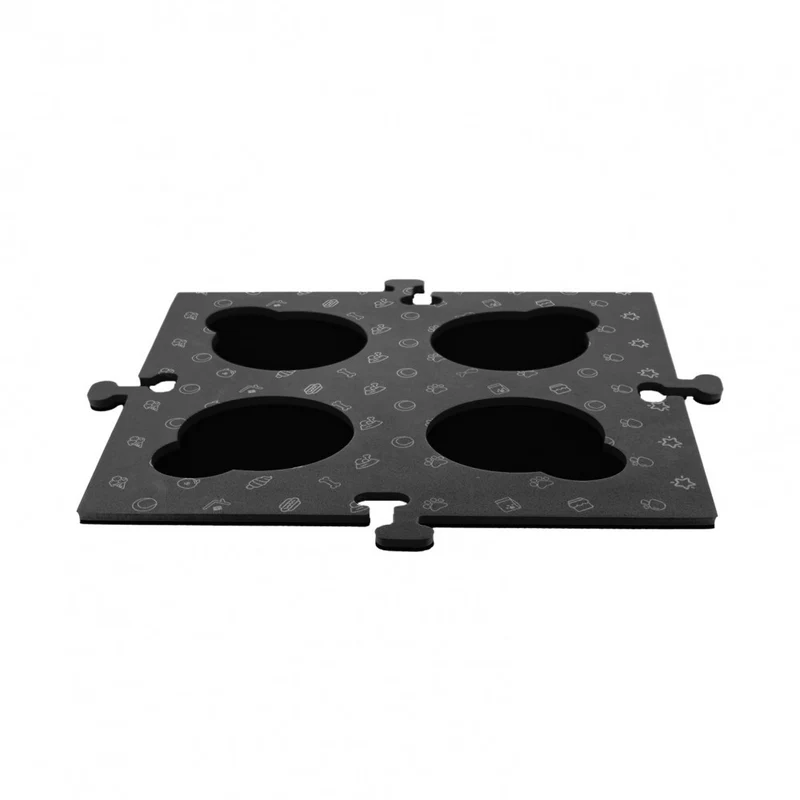 Tech4Pets 2PK Mat Board Organiser Storage Holder For Talking Buttons/Floor Black