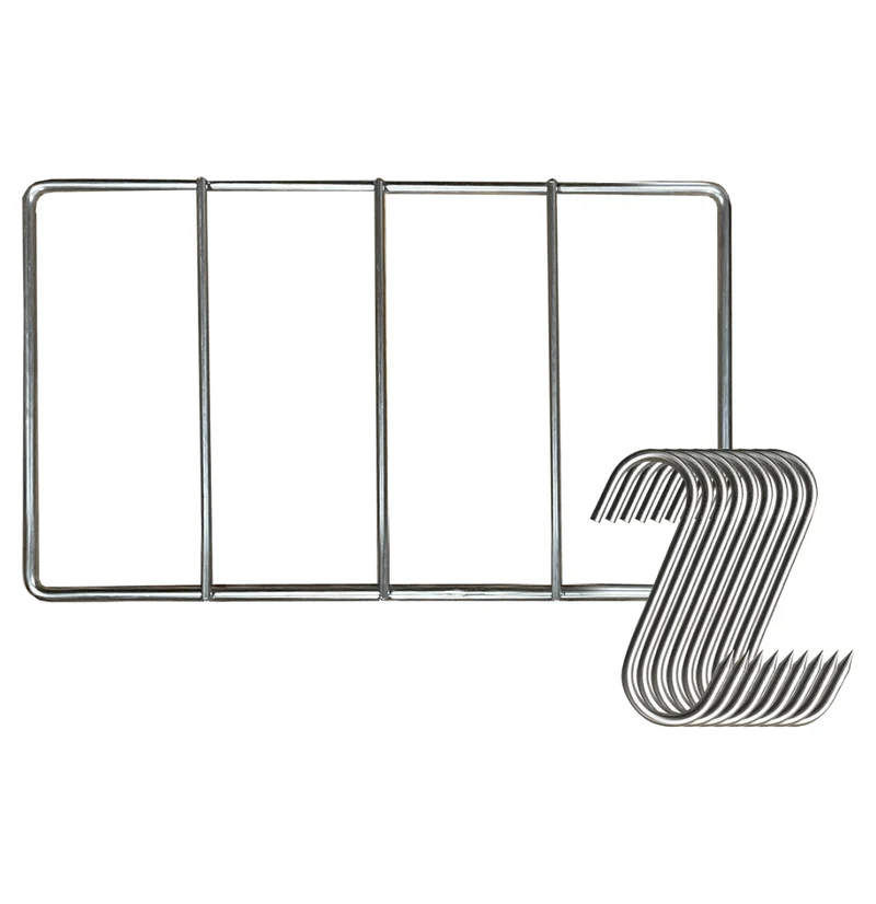 Benchfoods Stainless Steel Biltong Rack and Hooks Set Rectangular (20x30cm)