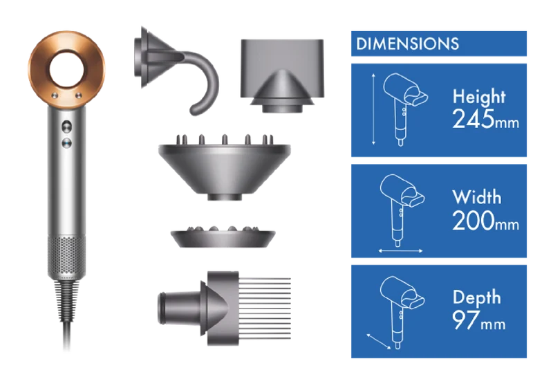 Dyson Supersonic Hair Dryer Nickel/Copper
