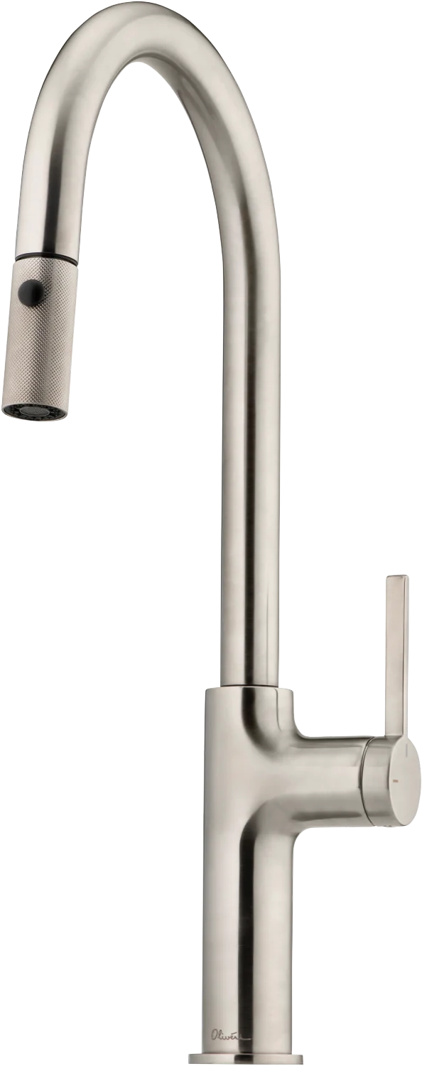 Oliveri Vilo Goose Neck Pull Out Spray Mixer, Brushed Nickel