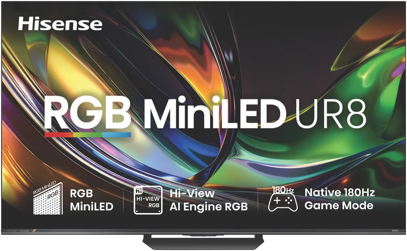 Hisense 85'' UR8SAU 4K RGB MiniLED 180Hz Smart AI TV 2026