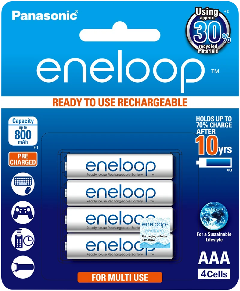 Eneloop AAA Rechargeable Batteries 4 Pack