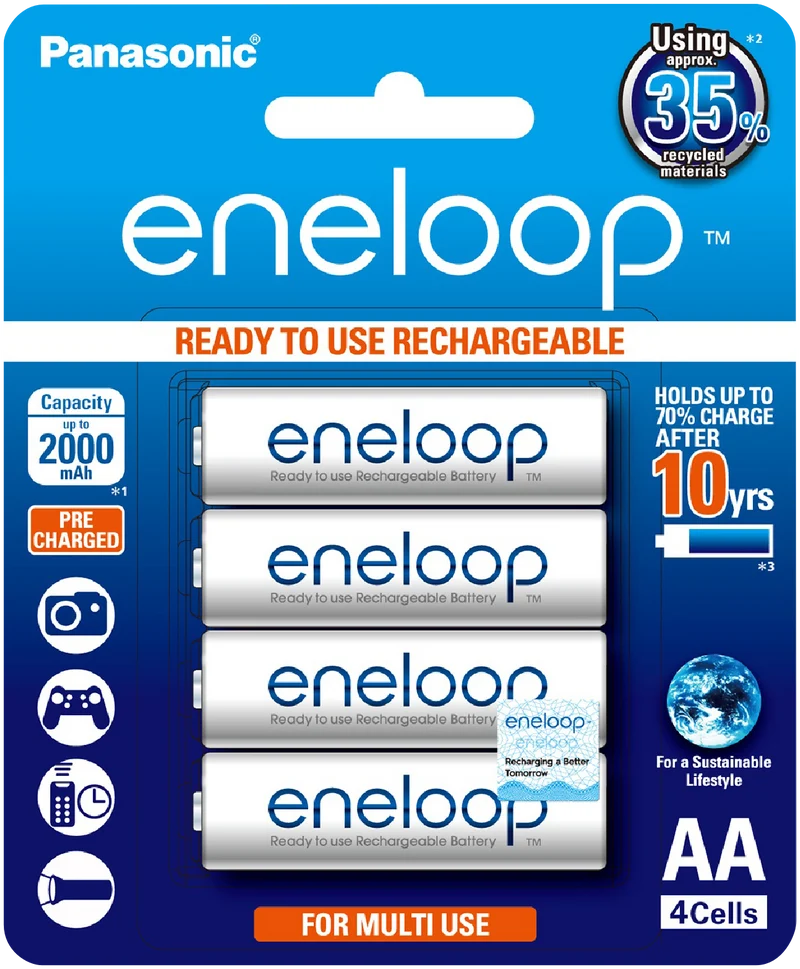 Eneloop AA Rechargeable Batteries 4 Pack