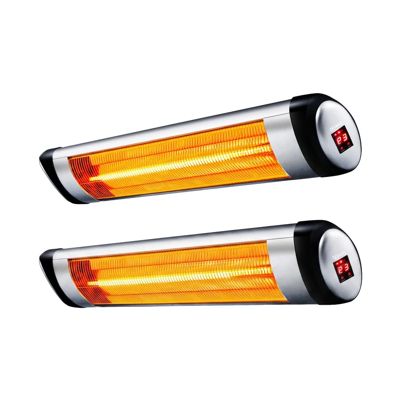 Devanti 2-Pieces Electric Radiant Strip Heater Indoor Outdoor Patio Remote Control 1500W