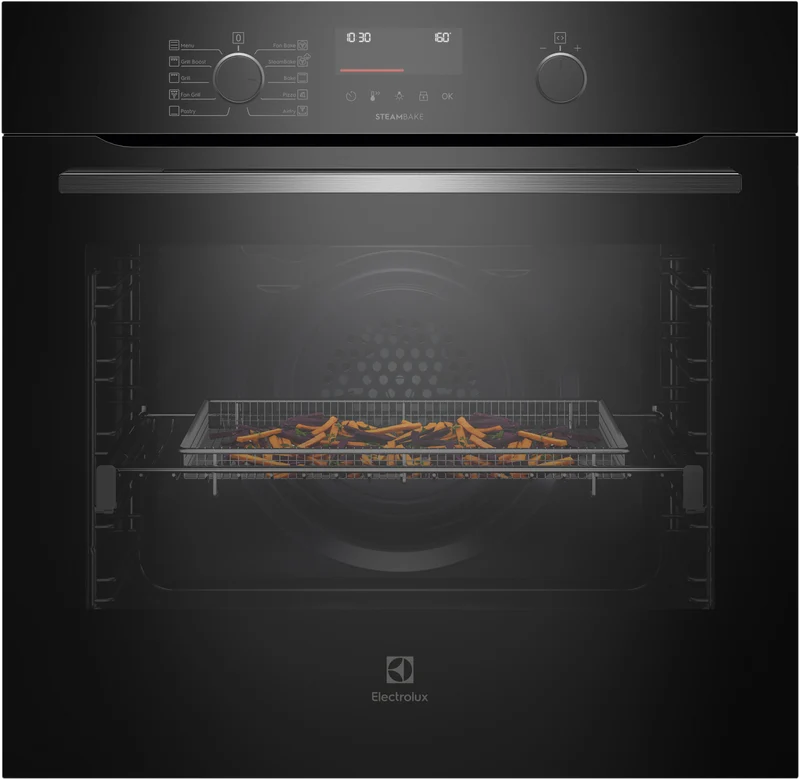 Electrolux 60cm Pyrolytic Oven with SteamBake, Black - 600 Series