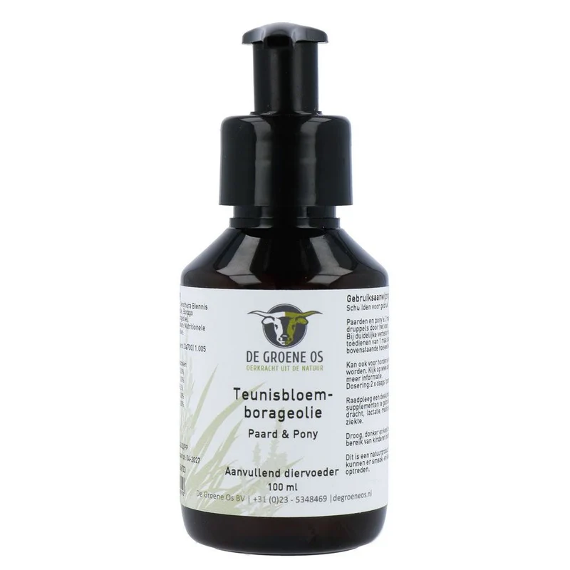 De Groene Os Teunisbloem & Borageolie Paard & Pony 100 ml