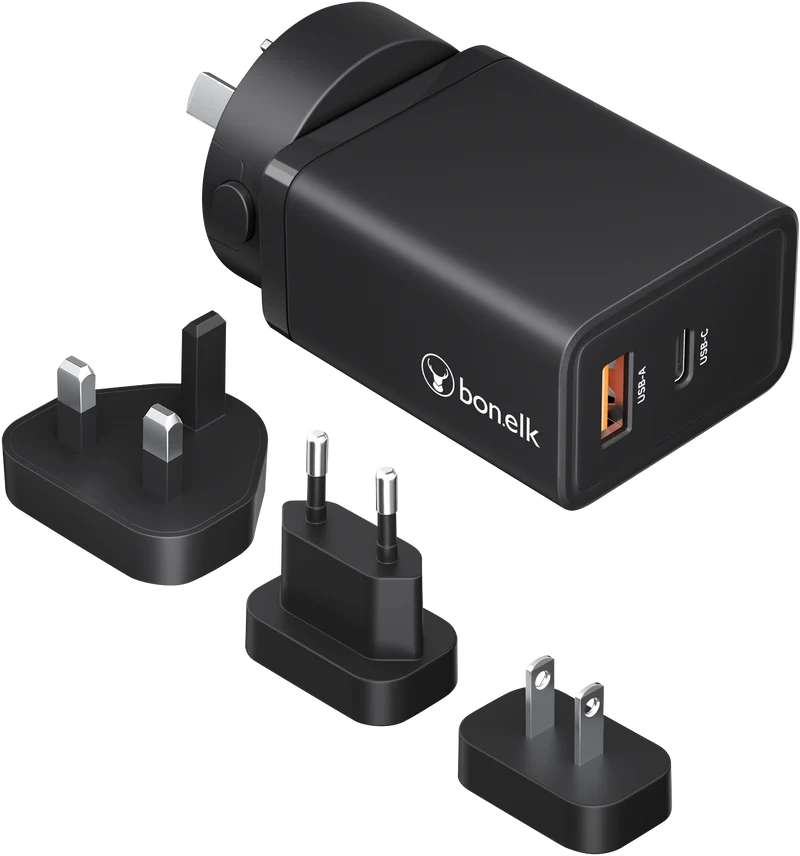 Bonelk 65W PD USB-C+ USB-A Worldwide Travel Charger