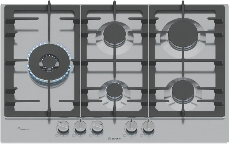 Bosch Series 6, 75cm Gas Cooktop - Stainless Steel
