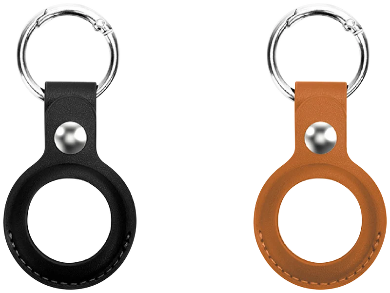 Laser Vegan Leather Apple AirTag Key Ring (2 Pack)
