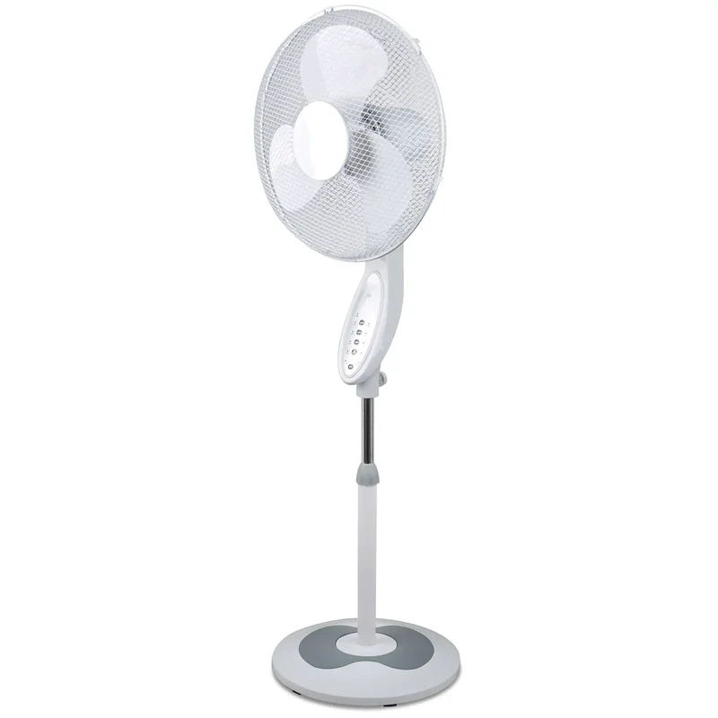 Sheffield Height Adjustable Pedestal Fan with Remote Control Oscillating Self Standing in White