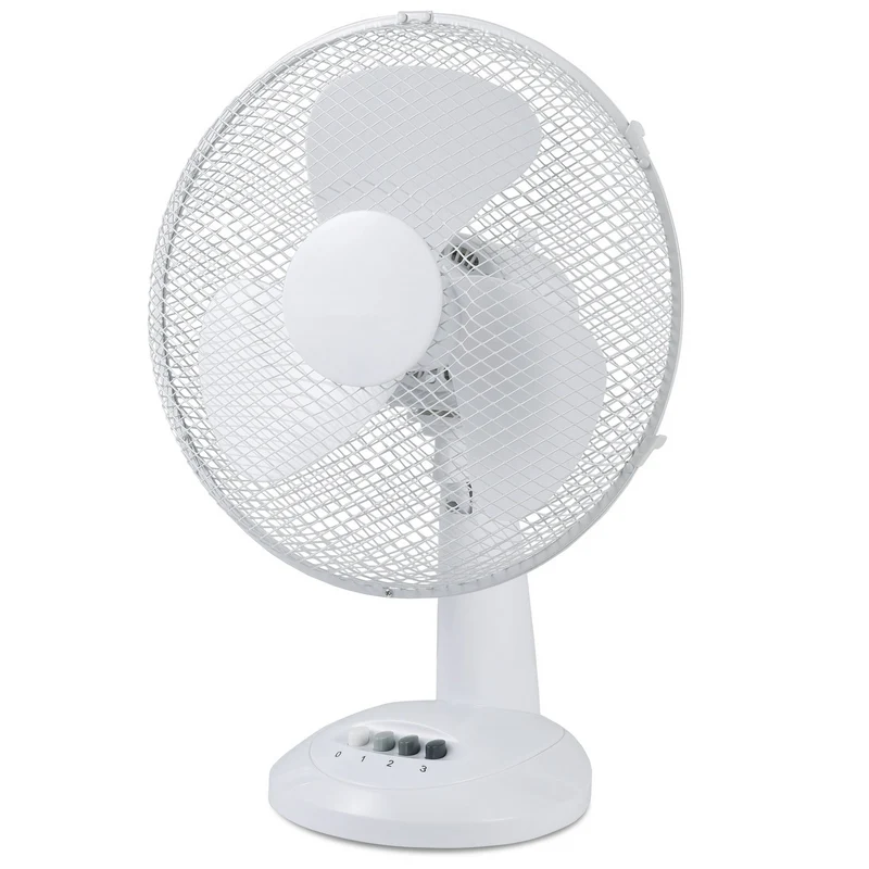 Sheffield 30cm Desk/Table Fan with 3 Speed Settings in White (PL705)