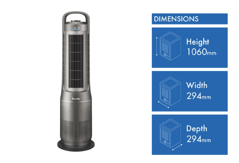 Breville the AirRounder Max Connect Purifier, Fan & Heater