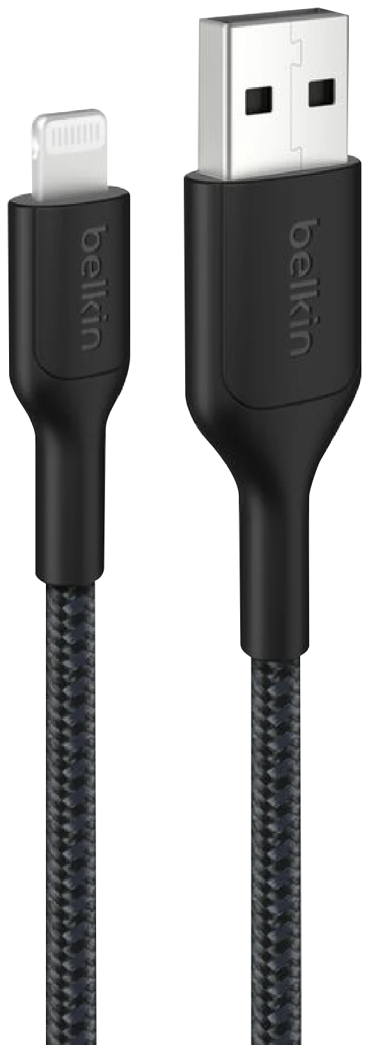 Belkin BoostCharge Braided USB-A Cable with Lightning Connector 1M Black