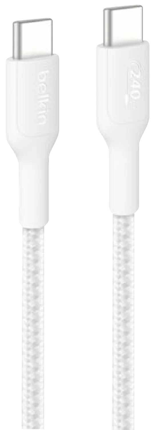 Belkin BoostCharge Pro USB-C TO USB-C 240W 2.0 Braided PCR Cable 2m White