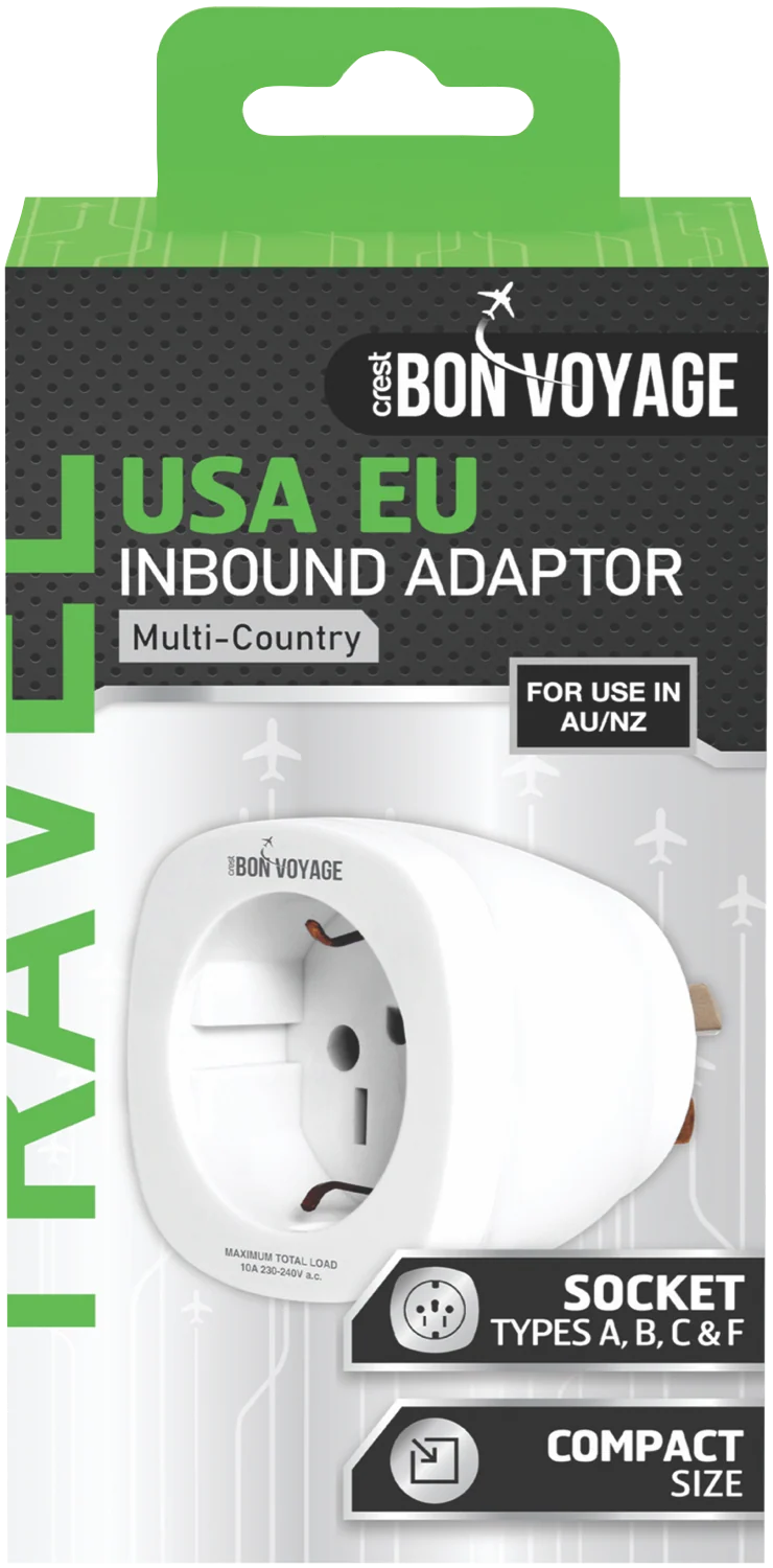 Bon Voyage Travel Adaptor AC Plug EU/US - AU