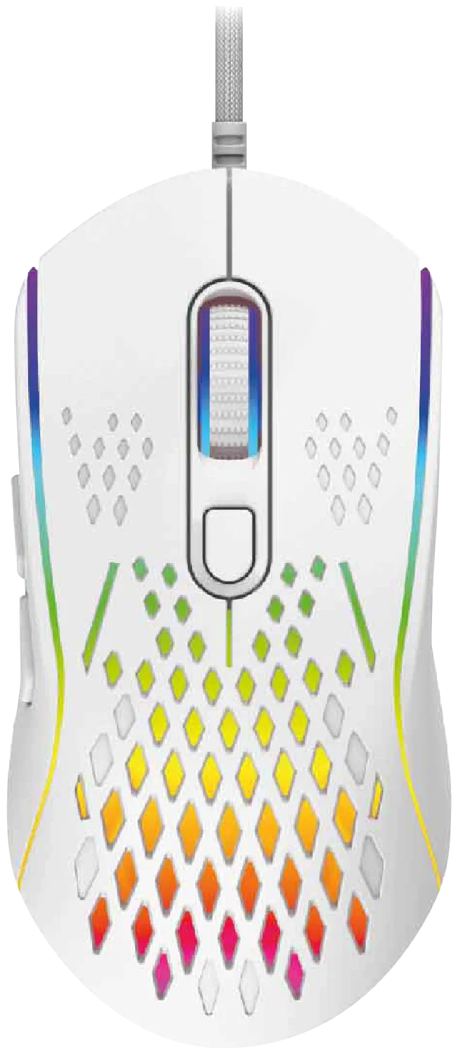 Laser Wired RGB Gaming Mouse (12800 DPI) - White