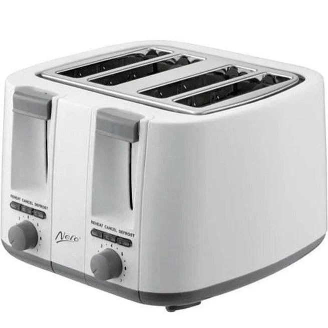 Nero Classic White Toaster 4 Slice Bread Sandwich