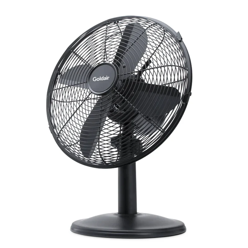 Goldair 3-Speed 35W Oscillating Metal 30cm Desk Cooling Fan Tilt Matte Black