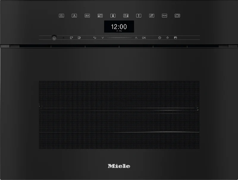 Miele 45cm Handleless Compact Combination Steam Oven with HydroClean Self-Cleaning Function Obsidian Black