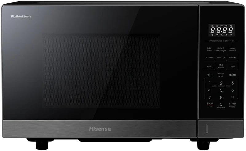 Hisense 30L 1000W Flatbed Microwave with Grill Function Dark Stainless