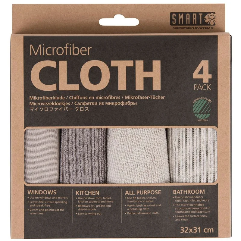 Smart Microfiber System Microvezeldoekjes Beige Grijs 4 stuks