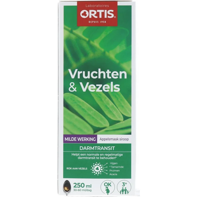 Ortis Vruchten & Vezels Milde Werking Appelsmaak siroop