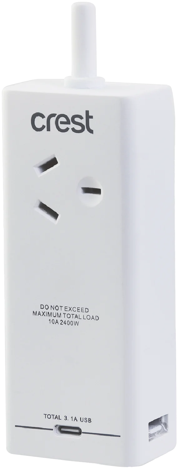 Crest Desktop Power Hub 1 Socket 3 USB