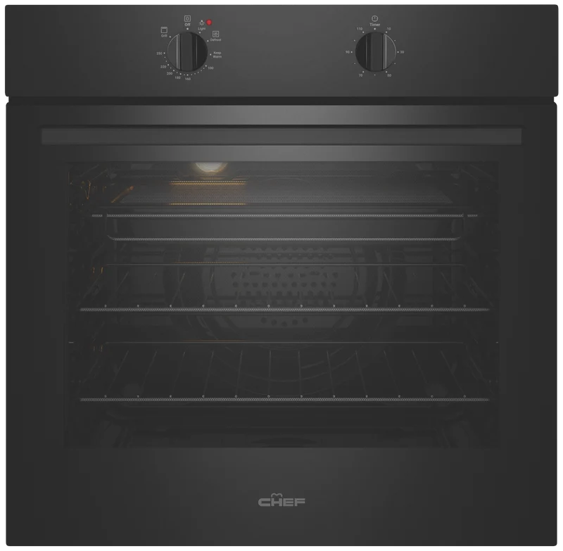 Chef 60cm Electric Oven, Dark Stainless, 10amp Plug
