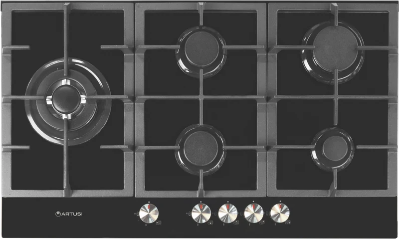 ARTUSI 90cm Gas Cooktop Black Glass