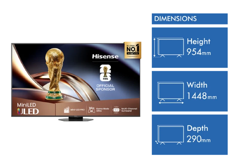 Hisense 65" U8QAU 4K ULED Mini LED Smart TV 2025