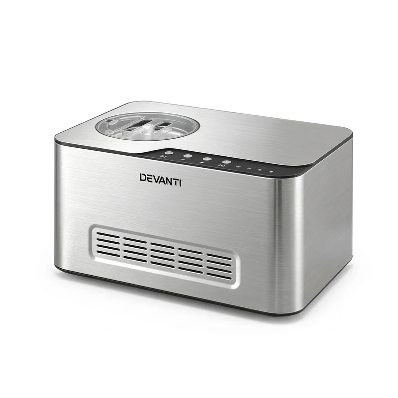 Devanti 2L 2-in-1 Ice Cream & Yogurt Maker Machine No Pre-Freezing Homemade Gelato Sorbet