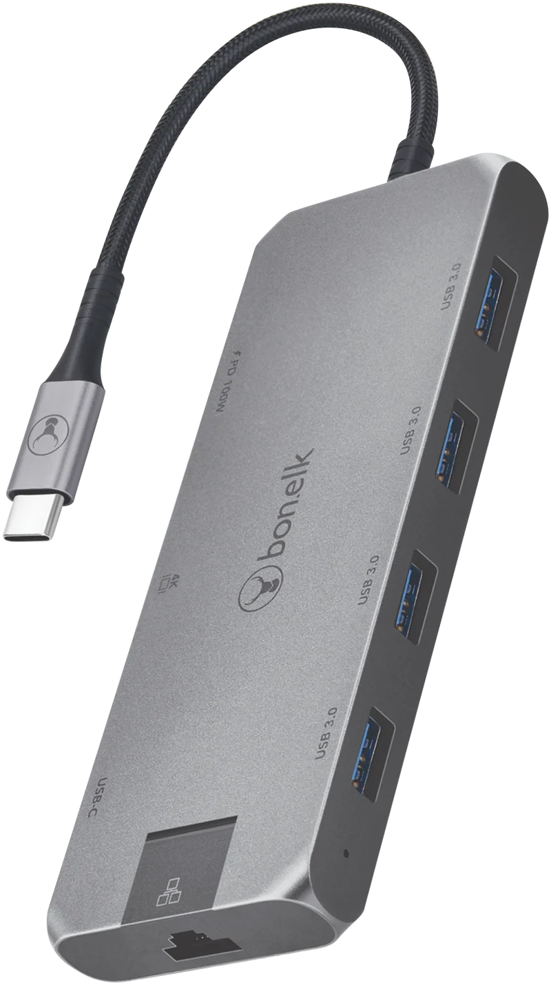 Bonelk Long-Life USB-C to 8in1 Multiport Hub (Space Grey)