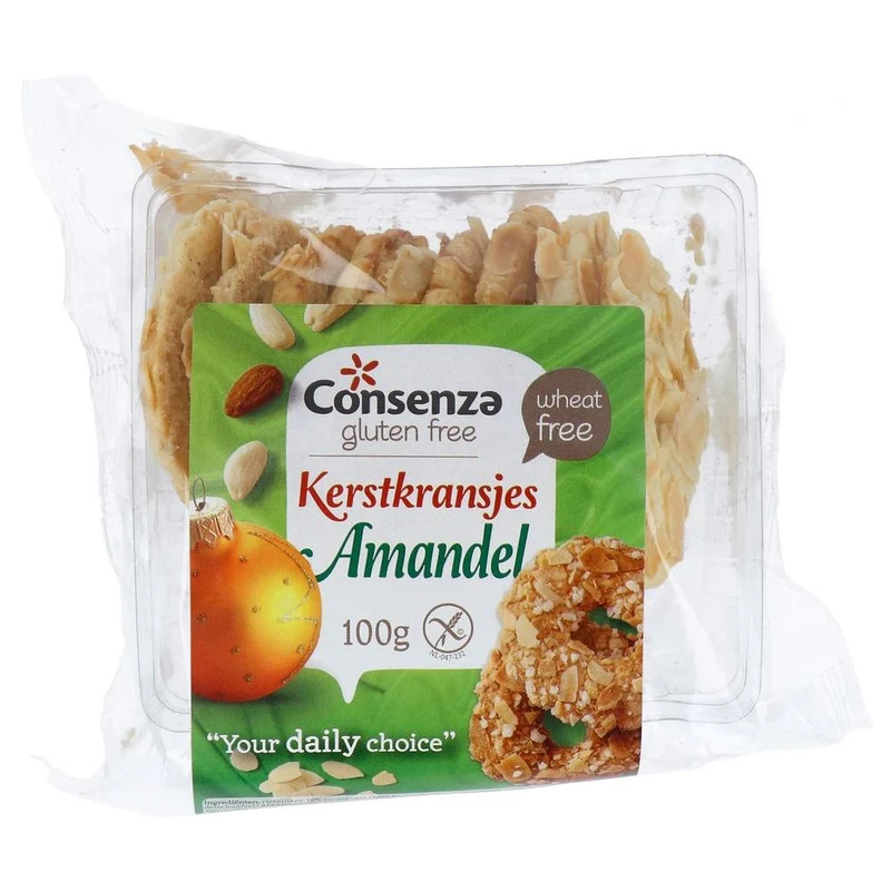 Consenza Kerstkransjes Amandel 100 gram