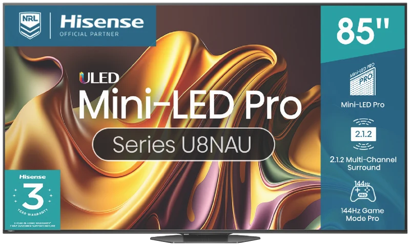 Hisense 85" U8NAU 4K Mini-LED QLED Smart TV 24