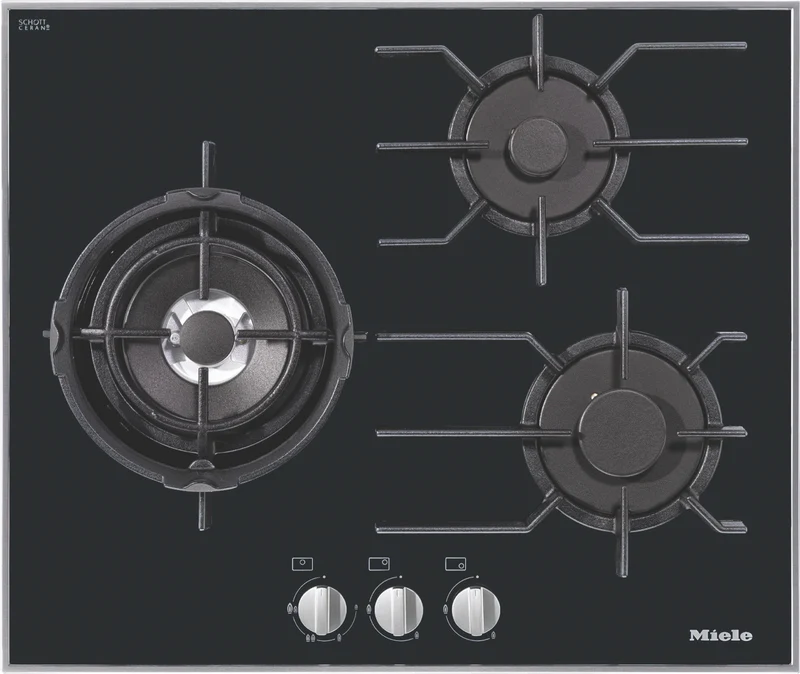 Miele 63cm 3 Burner Gas Cooktop Ceramic Glass