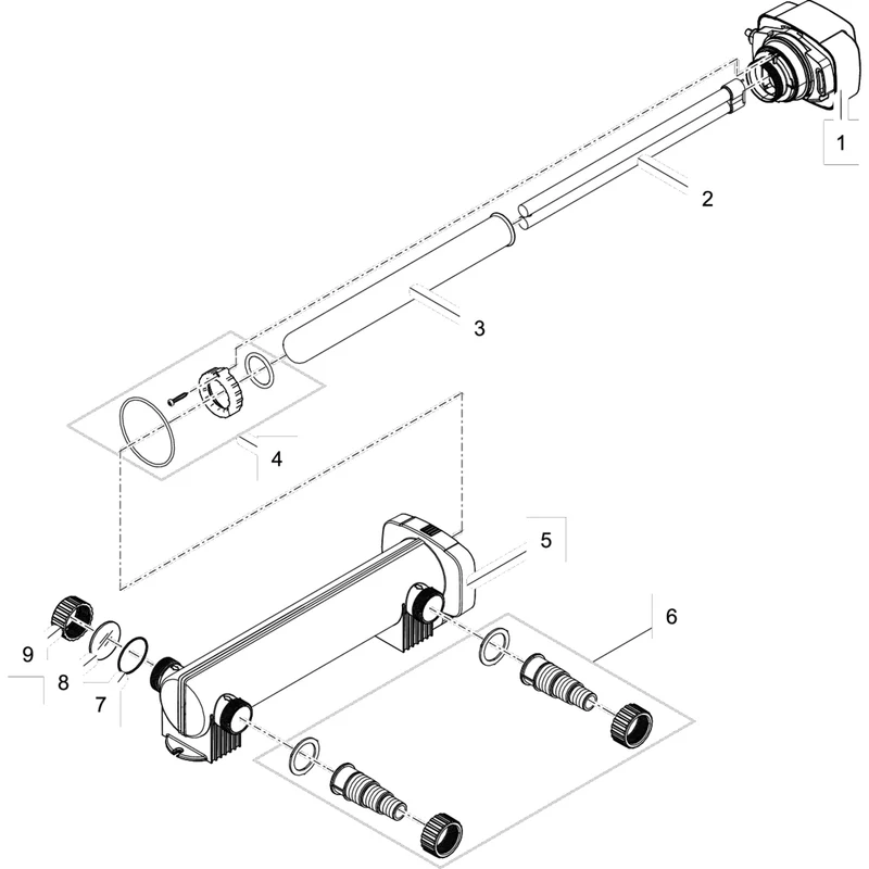 Oase Kwartsbuis D44 x 518 mm met rand - Vervangbuis voor Vitronic, Bitron en FiltoClear