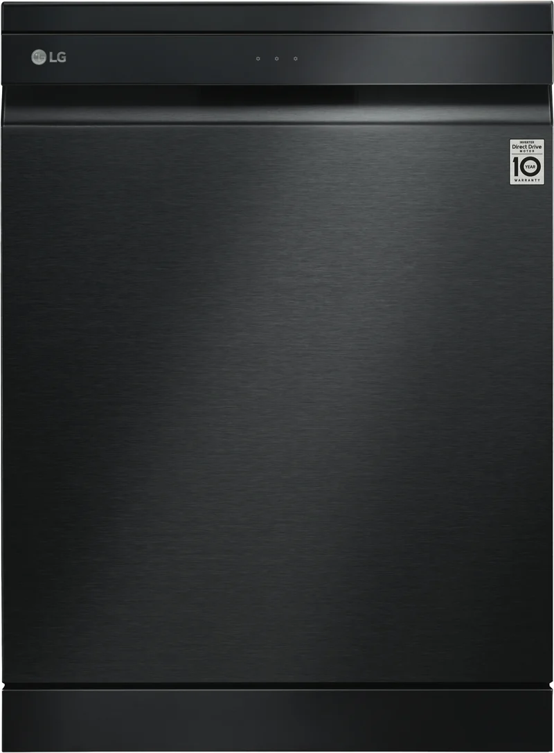 LG 60cm 15 Place QuadWash TrueSteam Freestanding Dishwasher, Matte Black
