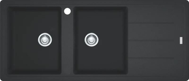 Franke Bali Double Bowl Sink with Right Hand Drainer - Onyx