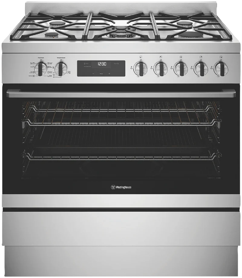 Westinghouse 90cm Dual Fuel Freestanding Cooker, Stainless Steel