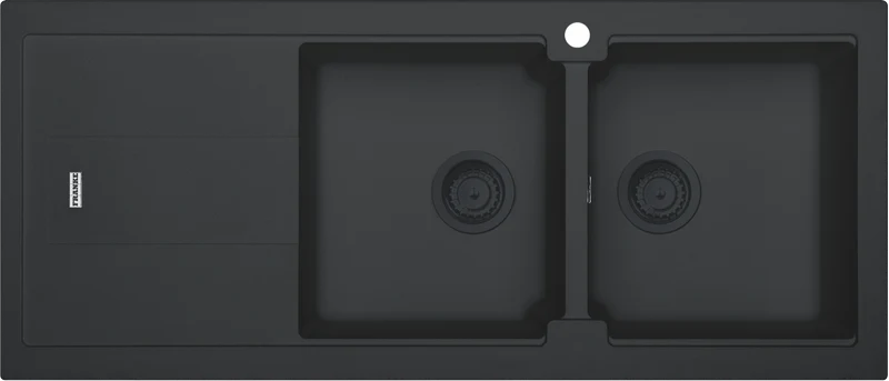 Franke Bali Double Bowl Sink with Left Hand Drainer - Matt Black