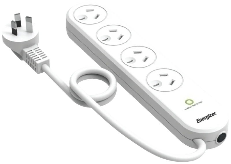 Energizer 4 Outlet Power Board with Surge Protection