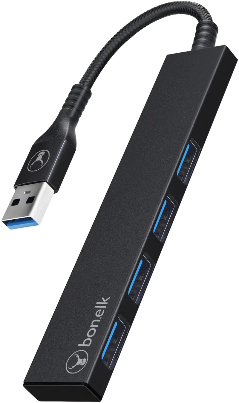 Bonelk Long-Life USB-A to 4 Port USB 3.0 (Black)